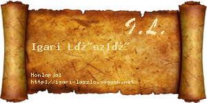 Igari László névjegykártya